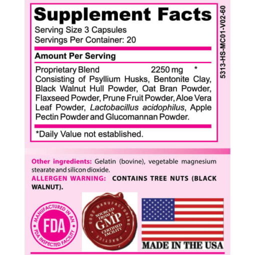 fiber cleanse supplement facts Lady Soma Fiber Cleanse with Probiotics For Weight Loss, For Well Being, Supplements