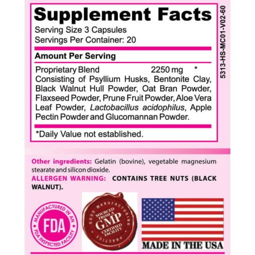 fiber cleanse supplement facts Lady Soma Fiber Cleanse with Probiotics For Weight Loss, For Well Being, Supplements